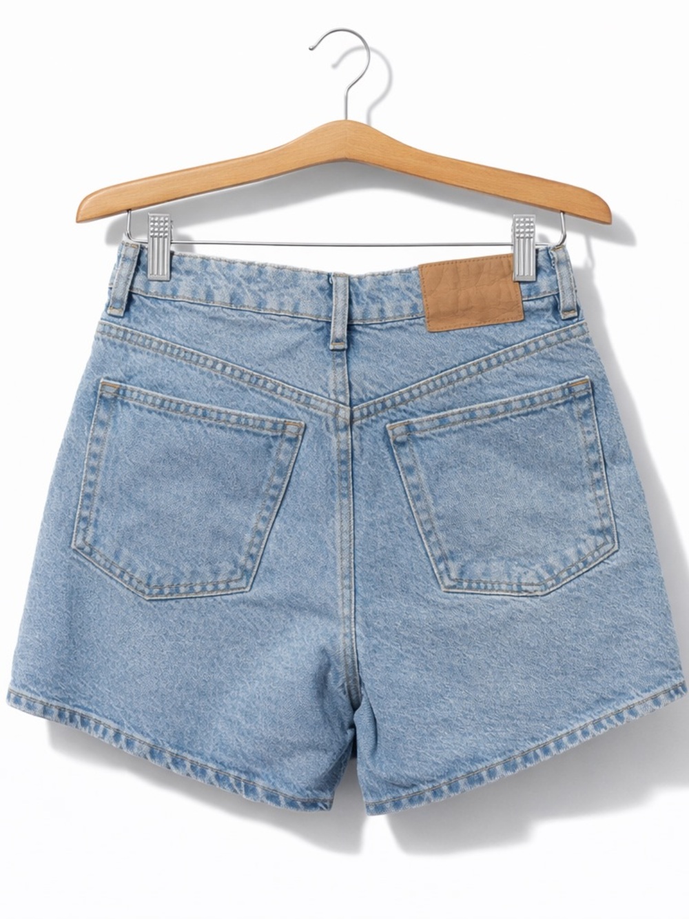 ZARA high waist denim shorts cotton mom fit vintage blue summer - Picture 3 of 9